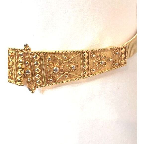 Accessocraft N.Y.C. Stretch Belt Gold Tone Vintage Size Small - Picture 5 of 7